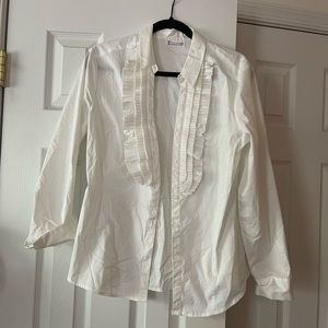 New York and company tuxedo style shirt - white size large